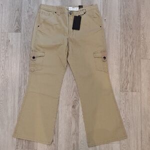 Lane Bryant Tan Flare & Wide Leg Jeans